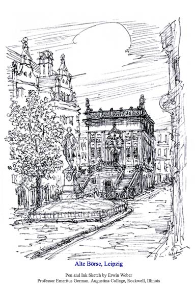 Alte Boerse 1975 Pen and Ink by Erin Weber.  Used with permission.